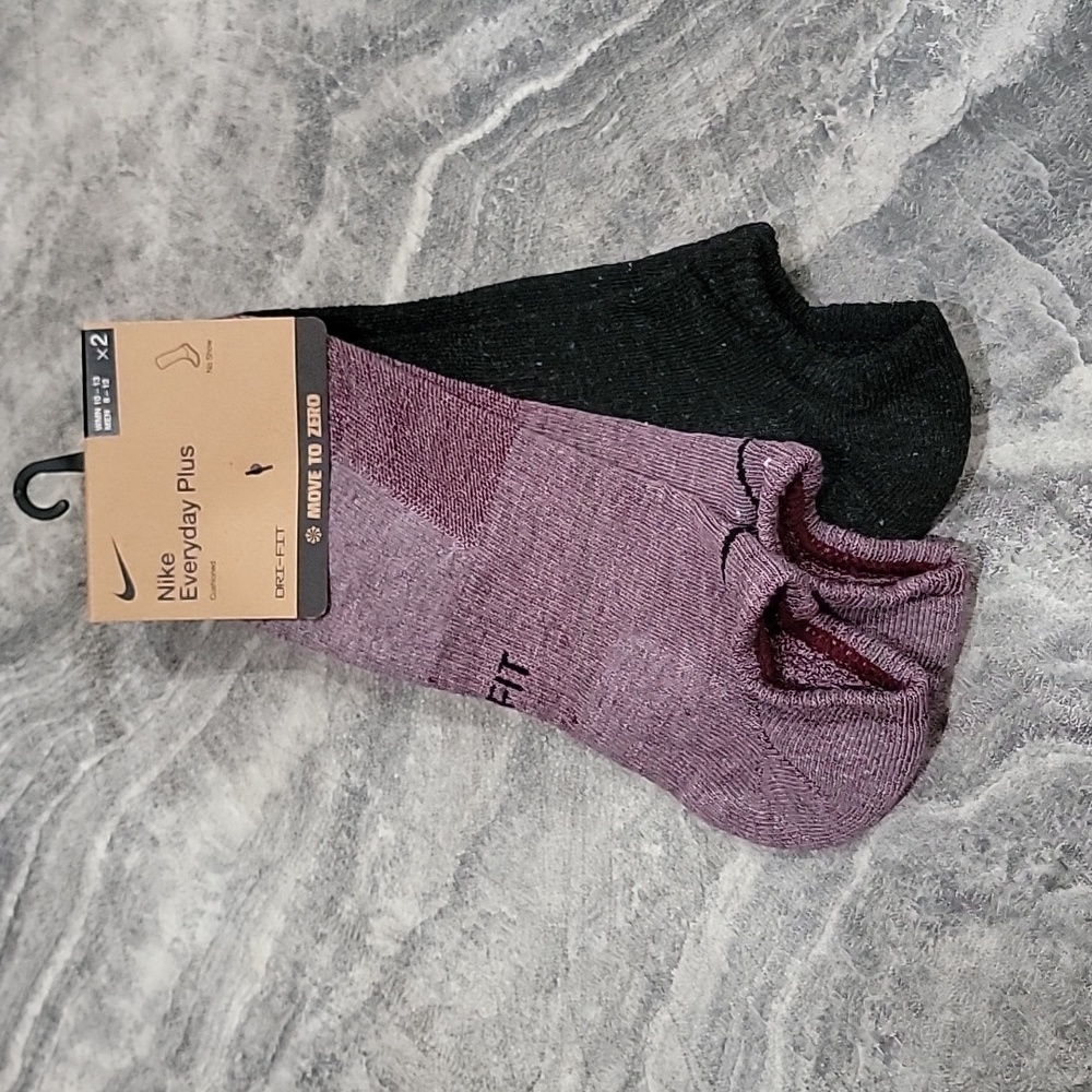 NWT UNISEX NIKE dri-fit 2PK NO Show Socks